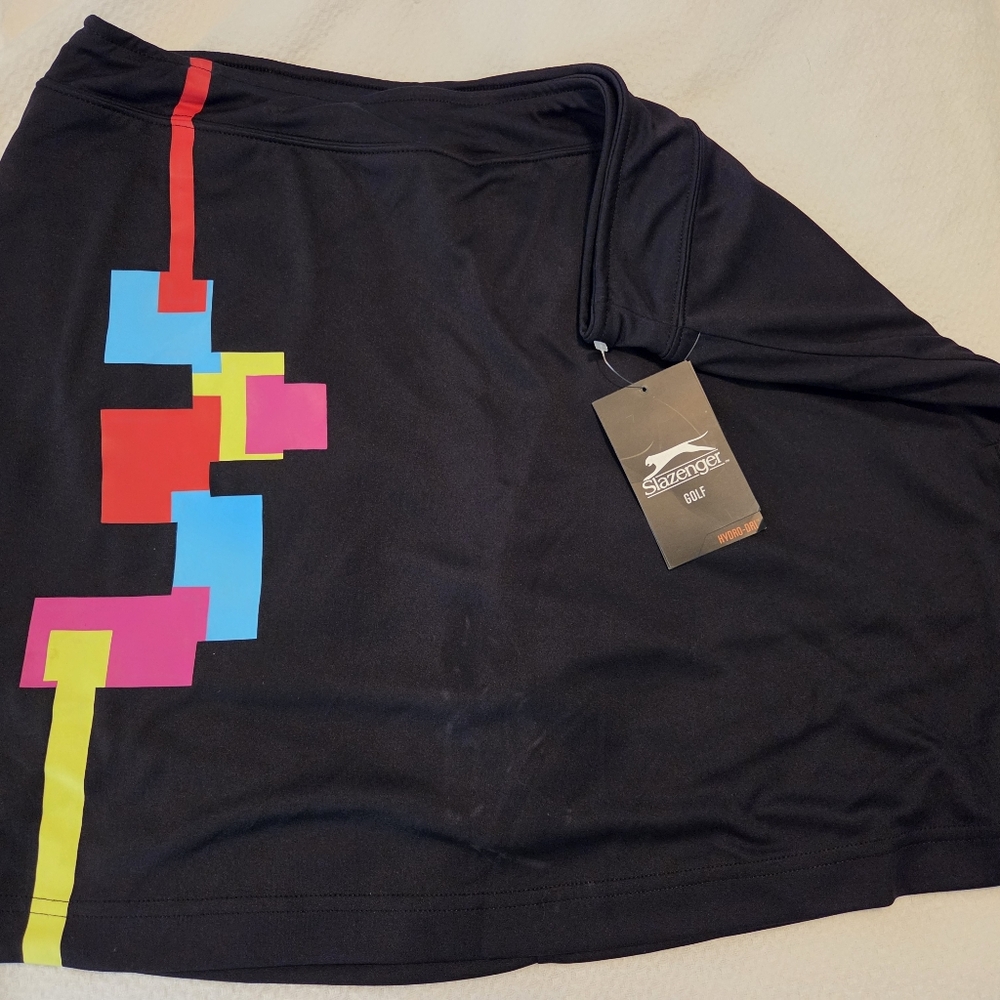 Lady Hagen UV Protection Golf Skirt Black With Bold Graphics.